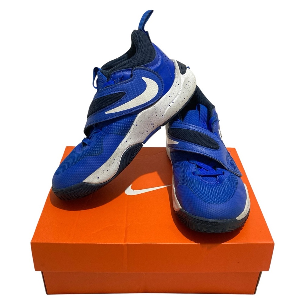 Nike Kid’s Team Hustle D 11 Royal Blue & White Basketball Shoes - Size 1